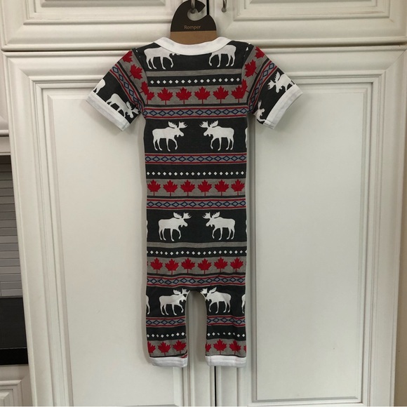 NWT LAZY ONE Moose Fair Maple Infant Romper - Picture 5 of 10